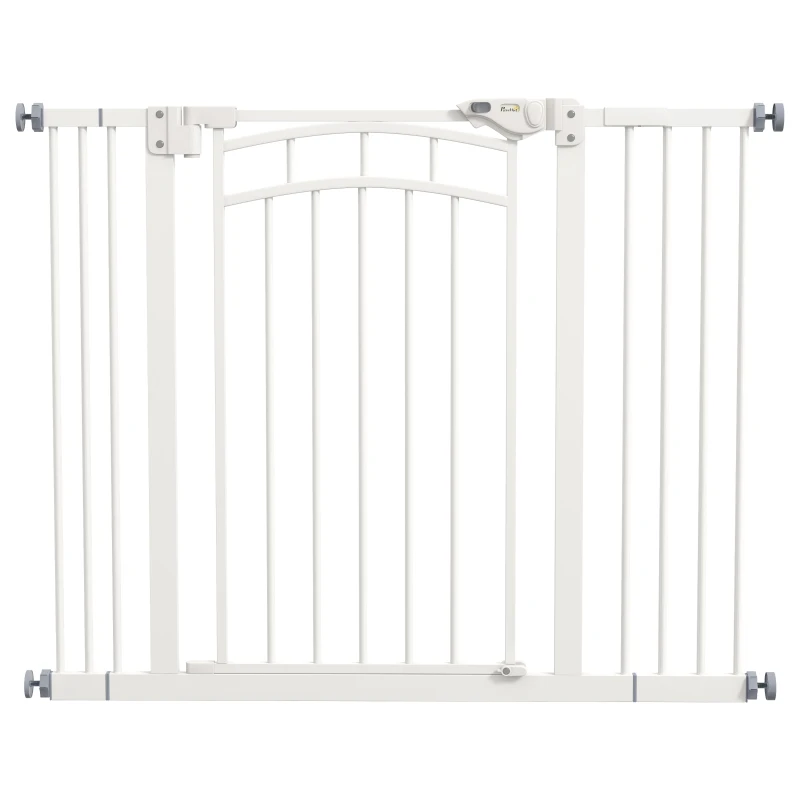 PawHut Hondentraphek, automatisch sluiten, eenvoudige bediening, 100 cm x 4 cm x 76 cm, Wit