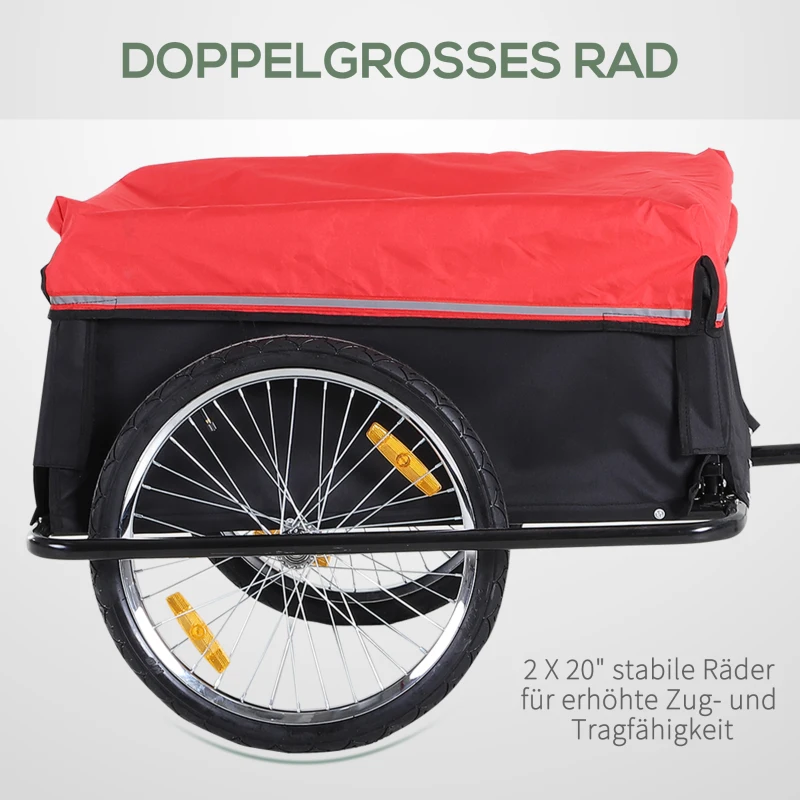 HOMCOM Transportaanhanger aanhangwagen fietsaanhanger aanhangwagen inklapbaar(m-6)