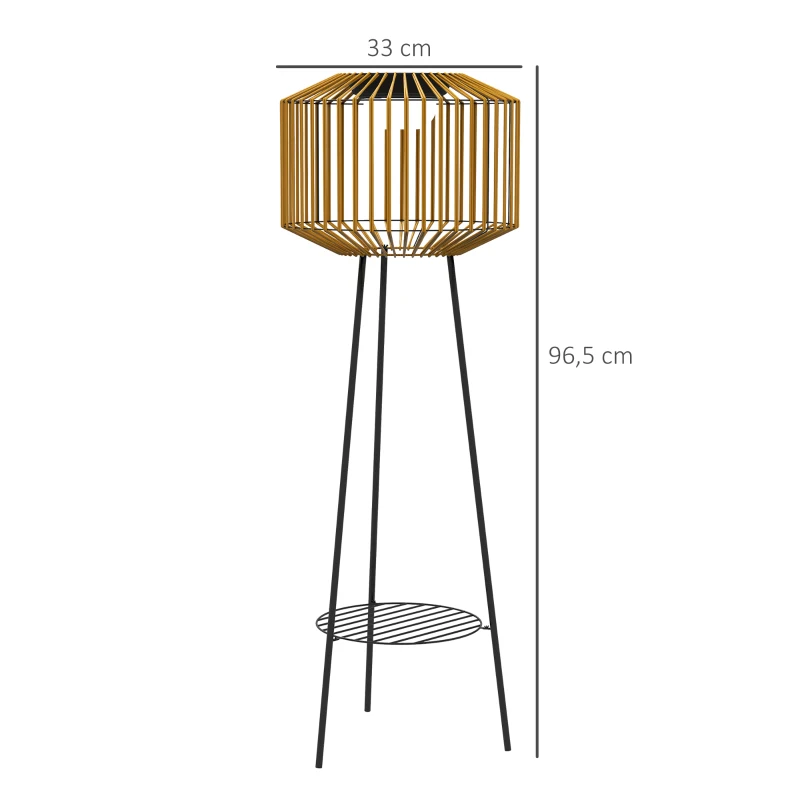 Outsunny Tuinlamp, Zonne- & USB-voeding, Automatische inschakeling, Plantenplank, Bruin/Zwart