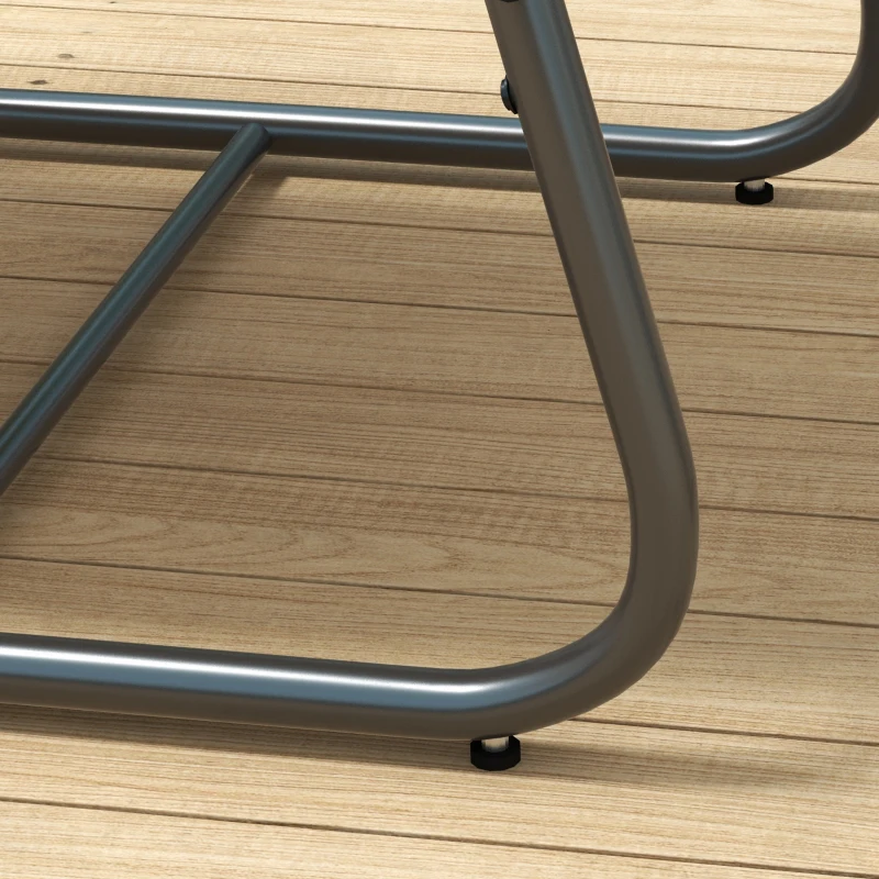 Outsunny 4-delige Tuinmeubelset Tuinzitgroep Loungemeubels, 1 Bank, 2 Stoelen, 1 Tafel, 110 x 70 x 70 cm, Crème + Zwart