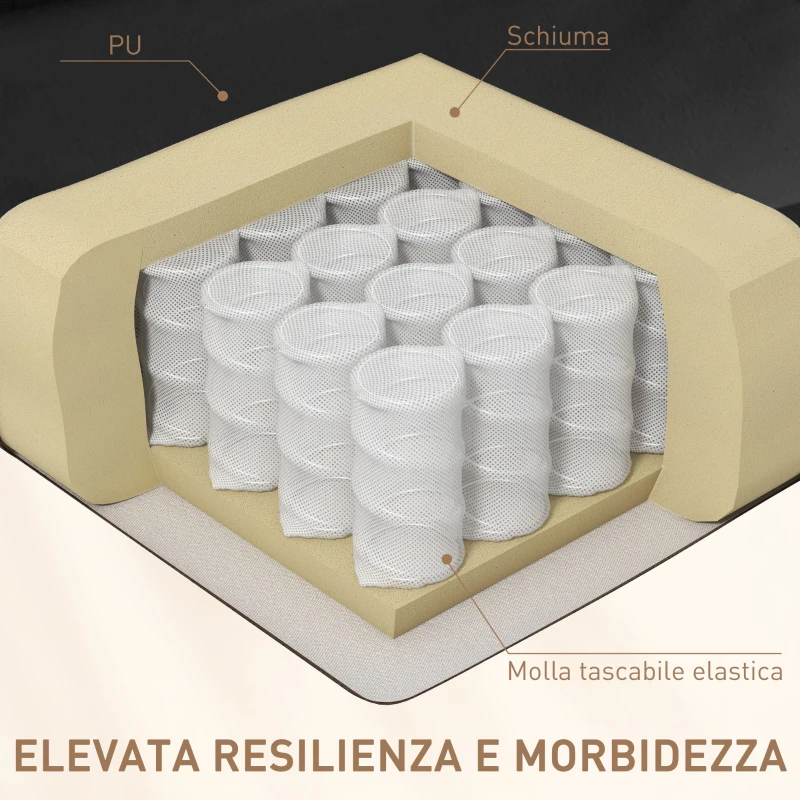 HOMCOM Poltrona Relax Massaggiante con Reclinazione e Poggiapiedi, 97x92X104cm Nero