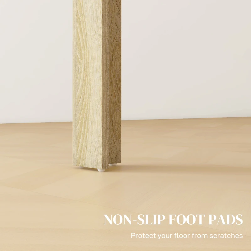 HOMCOM Masă Pentru 6 Persoane, Masă Modernă de Bucătărie cu Blat Colorat pentru Living, Sufragerie, 140x90x75 cm, Stejar, Alb