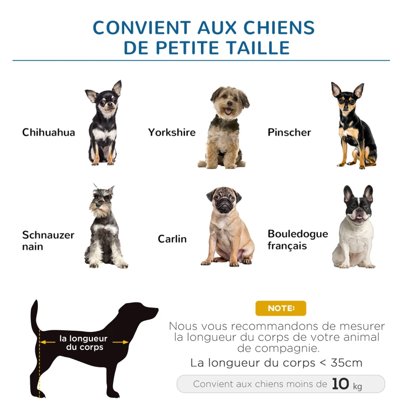 PawHut Lit surélevé pour chiens chats animaux de compagnie tissu oxford textilène micro-perforé 61 x 46 x 18 cm bleu et noir