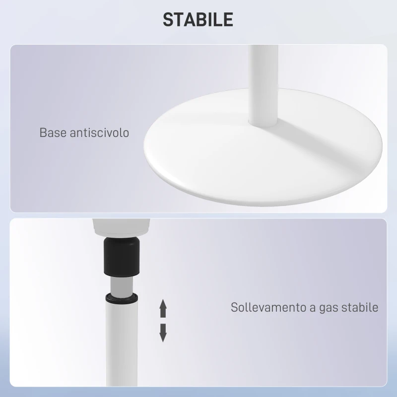 HOMCOM Sgabello Ergonomico e Imbottito ad Altezza Regolabile con Inclinazione a 5°, 41.5x41.5x51.5-71.5 cm, Grigio