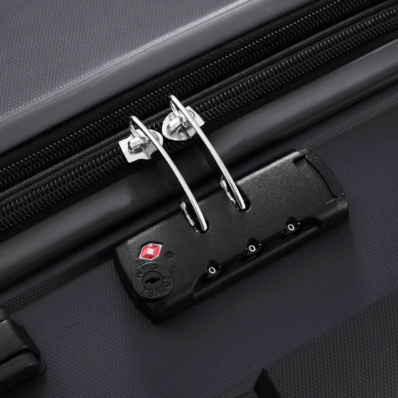 3-teiliges Hartschalenkoffer-Set mit TSA-Schloss, 360° Doppelrollen und 3 Größen aus robustem PP-Material, Schwarz