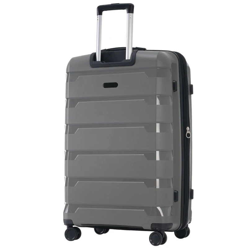 3-teiliges Hartschalenkoffer-Set mit TSA-Schloss, 360° Doppelrollen und 3 Größen aus robustem PP-Material, Grau