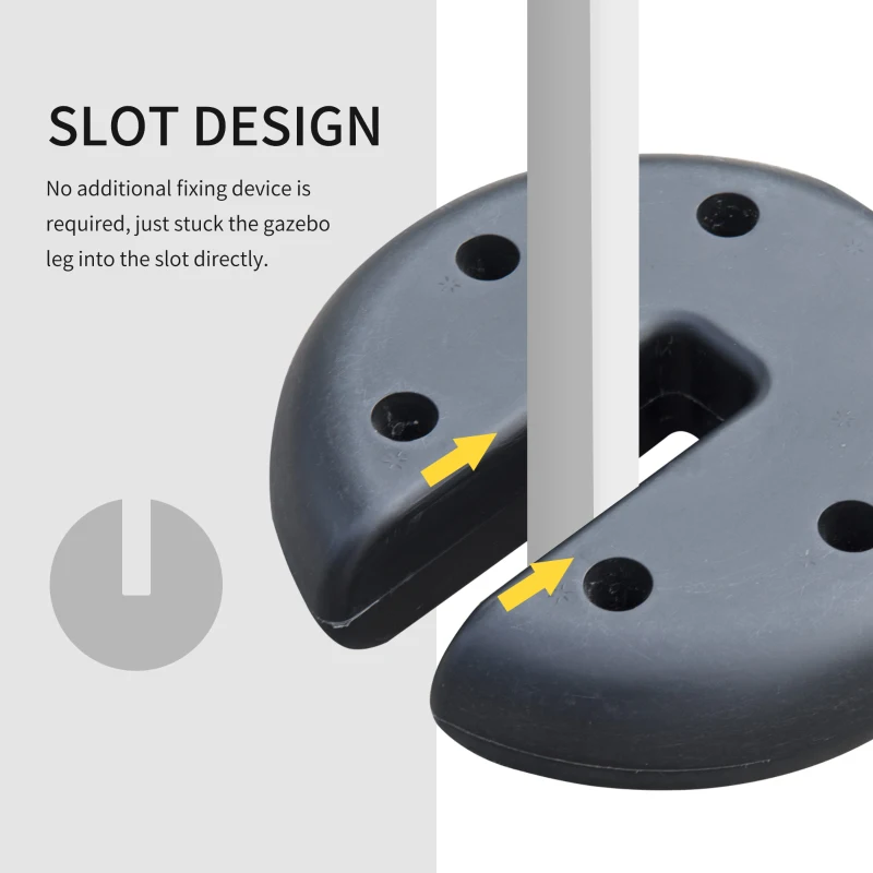 Outsunny Baza pentru Foisor 4 bucati Umplut cu Ciment 2.3kg, Φ20x4.5cm