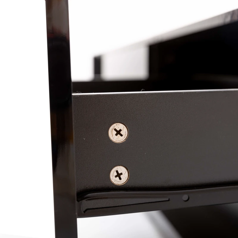 Mobile TV Moderno con 2 Cassetti e 2 Ripiani in Vetro, Illuminazione a LED, 170x36x38 cm, Nero