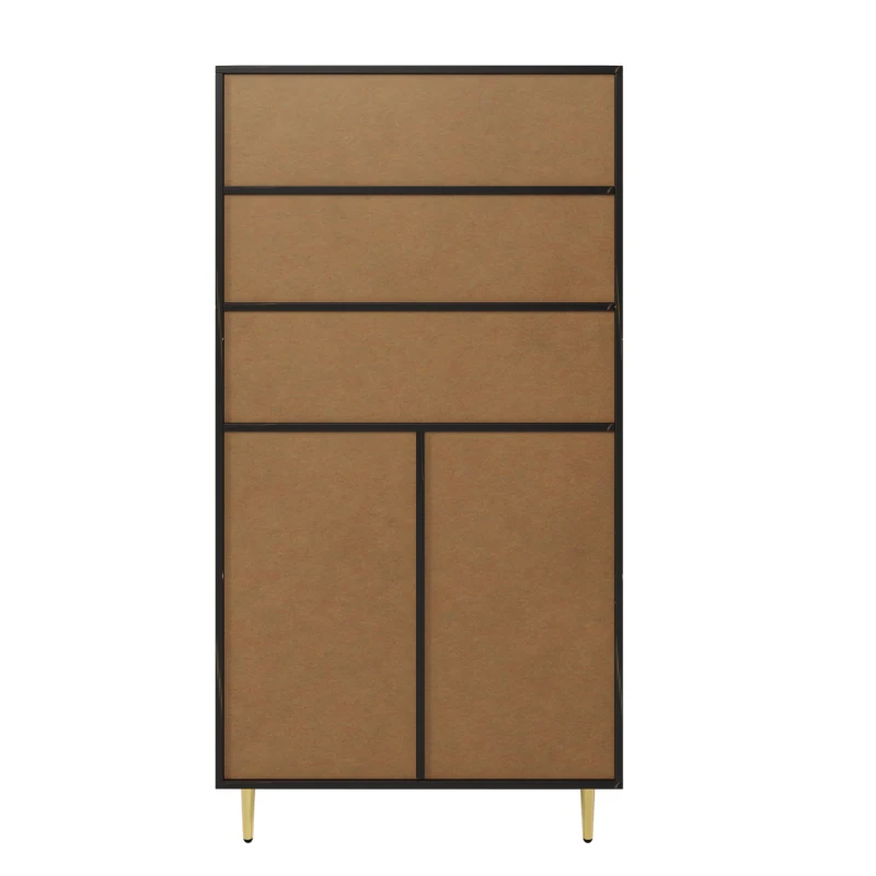 Vetrina Moderna con Illuminazione LED Interna, Nero e Oro