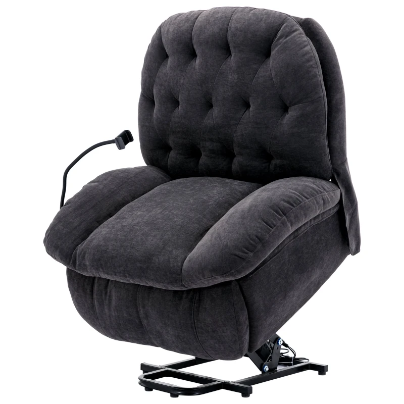 Butaca Relax Giratoria 360° con Masaje Calefacción Lumbar Porta Smartphone y Bolsillo Lateral Gris
