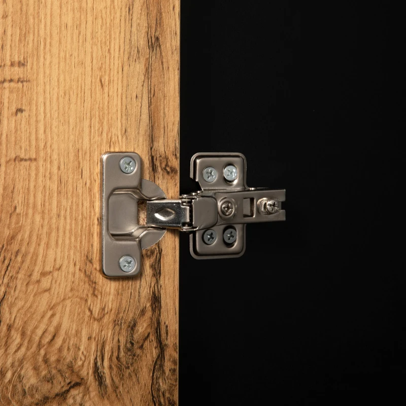 Set de Intrare 4 Piese cu Bancă, Oglindă și Cuier în Stil Industrial Vintage, Culoare naturală