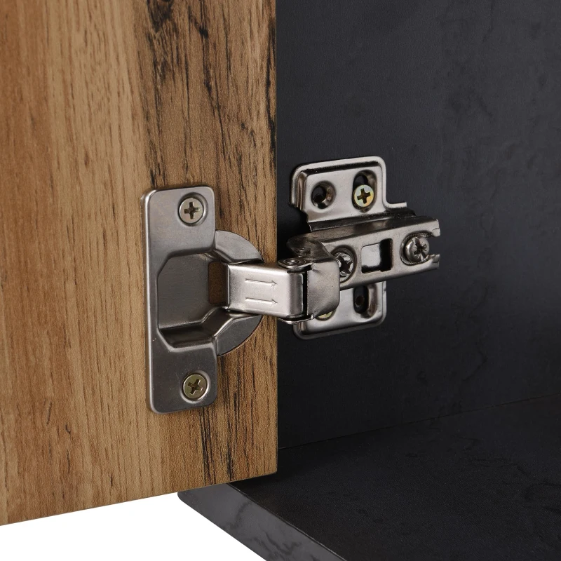 Mobilier TV cu textură gri, 3 uși și spațiu deschis, 200x40x55,5 cm, Gri