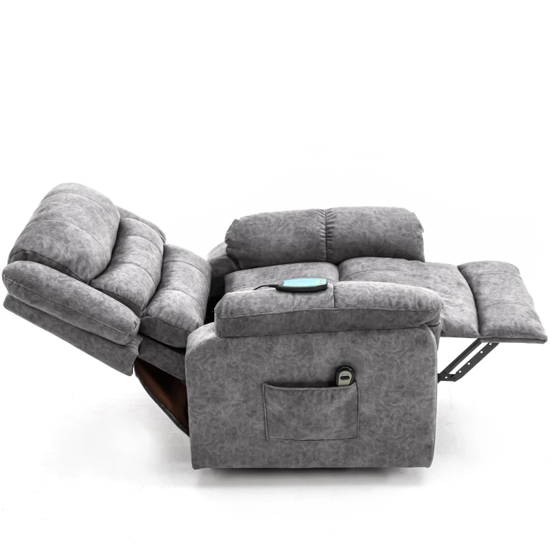 Sillón de Masaje Eléctrico con Masaje Función Calor y Vibración Tejido Antideslizante Gris