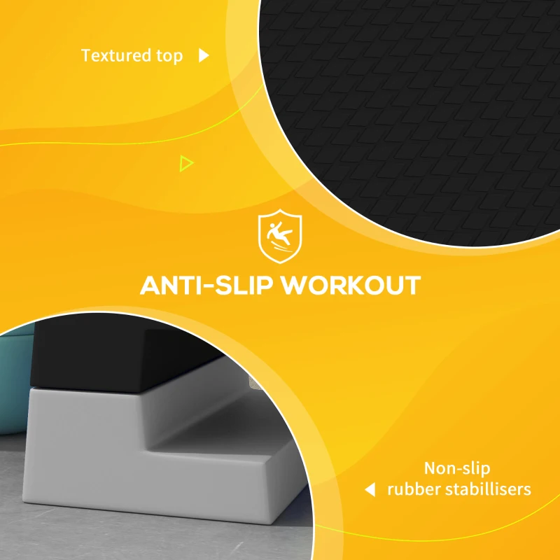 SPORTNOW 15cm/20cm/25cm Exercise Stepper for Home Workout, Aerobic Step Platform, Grey