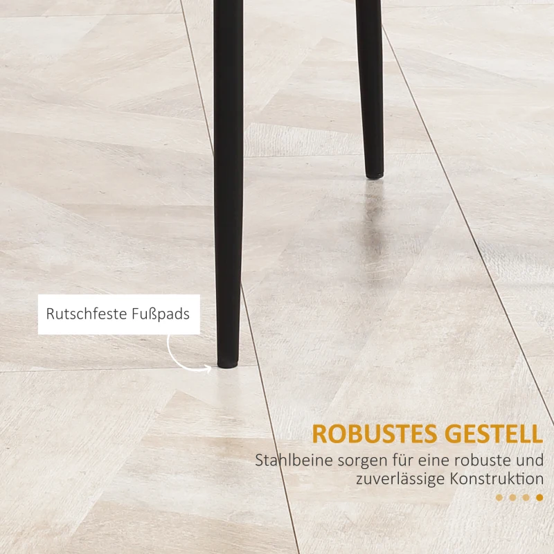 HOMCOM 4-delige set eetkamerstoelen keukenstoelen, modern design, 41 cm x 50 cm x 97 cm, Zwart