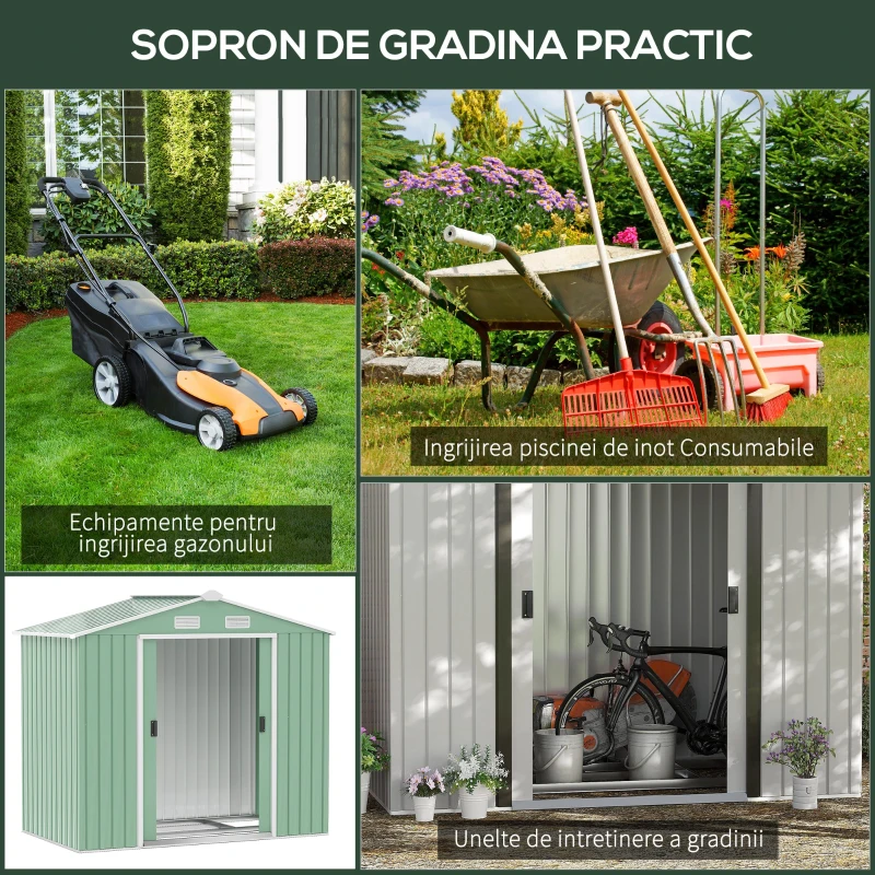 Outsunny Sopron de Gradina pentru Depozitare Unelte(m-6)