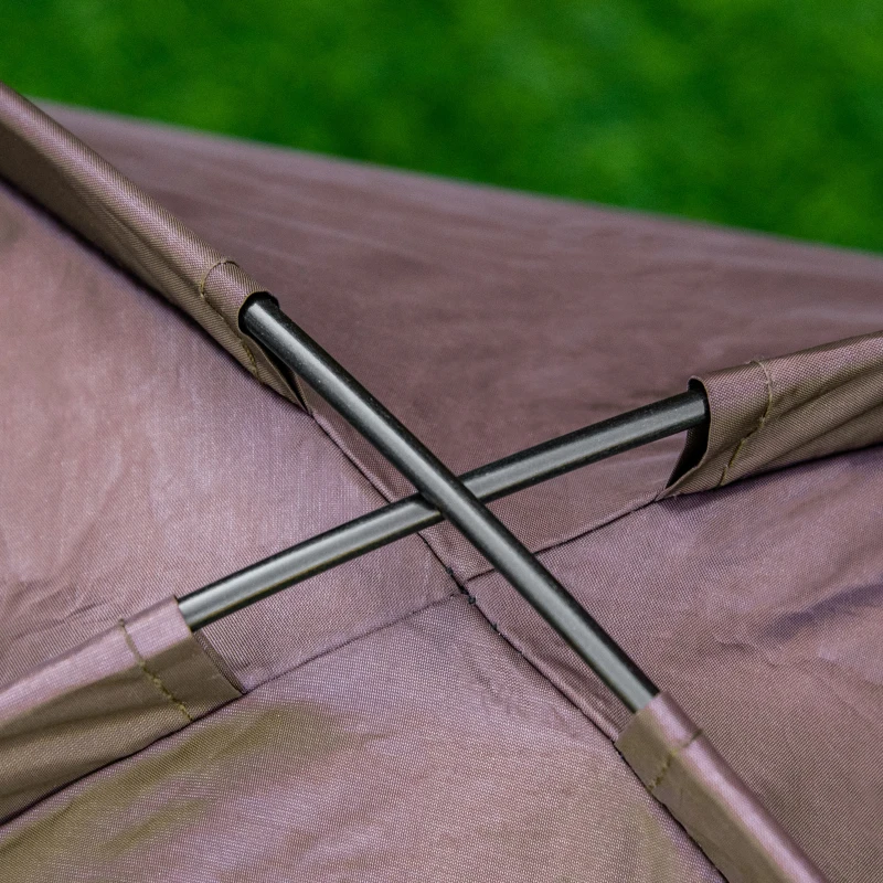 PawHut Pat de Câine Înălțat Impermeabil pentru Animale de Companie cu Plasă Respirabilă, Baldachin de Protecție UV, pentru Câini Mici, 61x46x62 cm, Maro