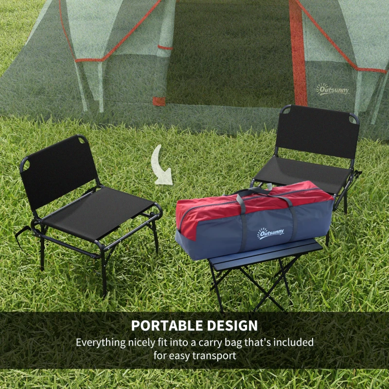 Outsunny Cort de Camping pentru 4 Persoane Impermeabil cu Ferestre și Stâlpi din Fibră de Sticlă, 4.55x2.3x1.8 m, Gri