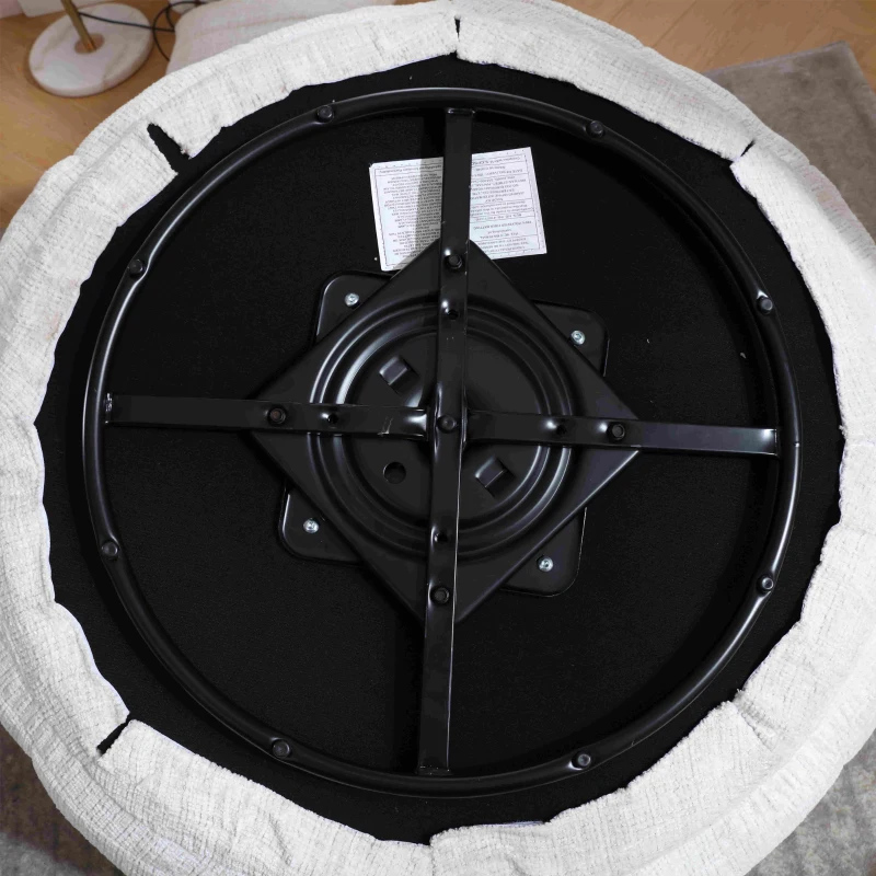 Poltrona Sacco Girevole Rotonda Confortevole, Divano Super Morbido con Rotazione a 360° e Schiuma Memory ad Alta Densità per Soggiorno e Camera da Letto, Beige