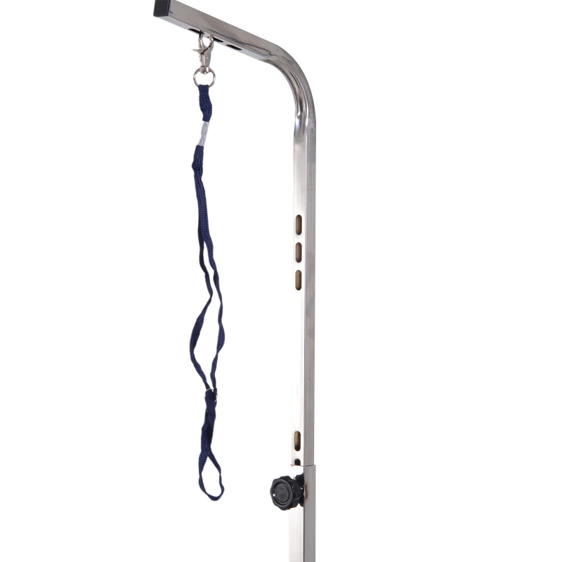 PawHut Table de toilettage pliante transportable potence réglable blanc noir