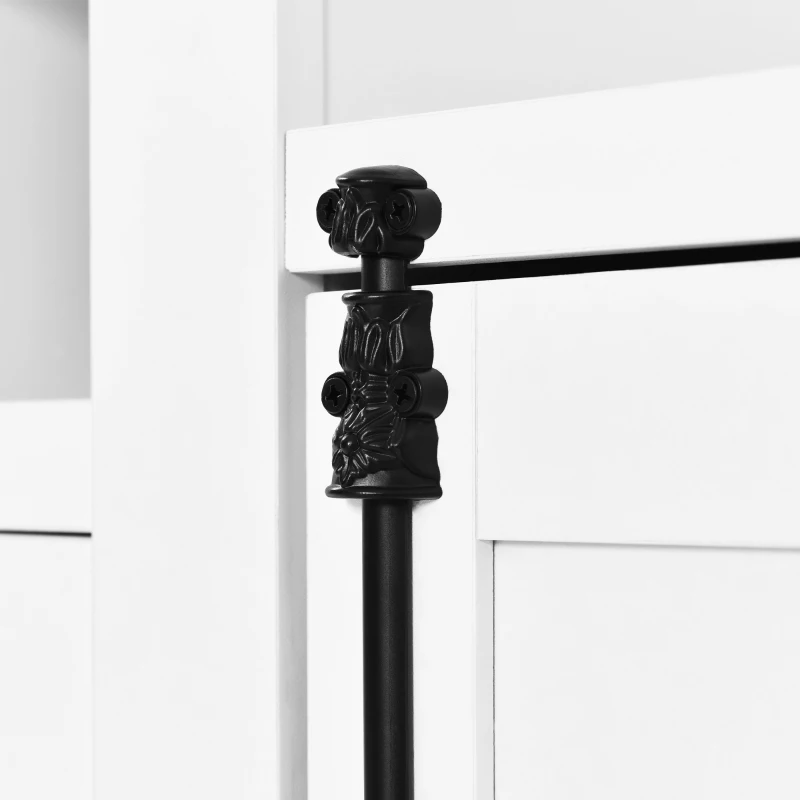 Vetrina Moderna con Illuminazione LED Multicolore, Spazio Vino e Cassetti, Bianco