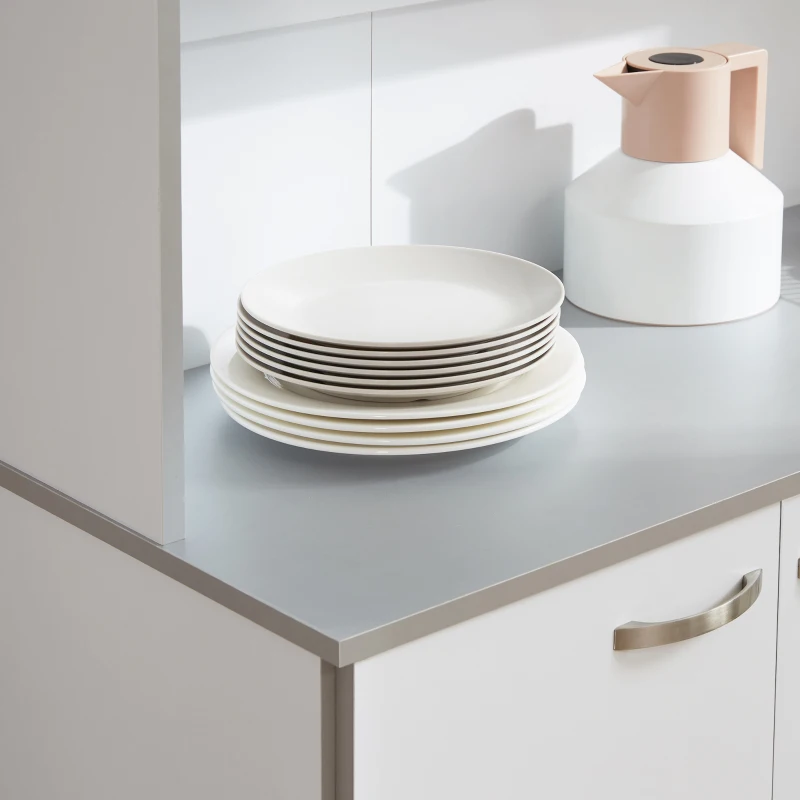 HOMCOM  Armário de Cozinha com Prateleira Ajustável para Microondas 101x39x180 cm Branco