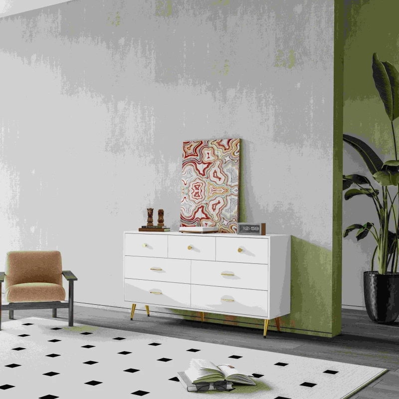 Cómoda y Aparador Elegante Guía Deslizante Suave Blanco