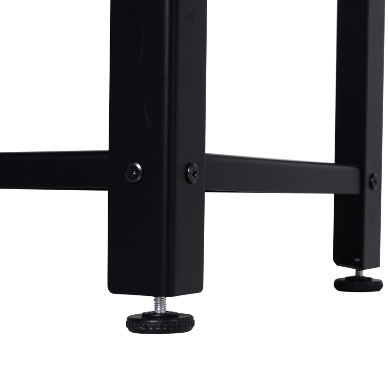 HOMCOM Mesa Consola Industrial Mesa de Entrada com Prateleira Inferior de Malha Metálica Carga 30 kg 101x35x80cm Marrom e Preto