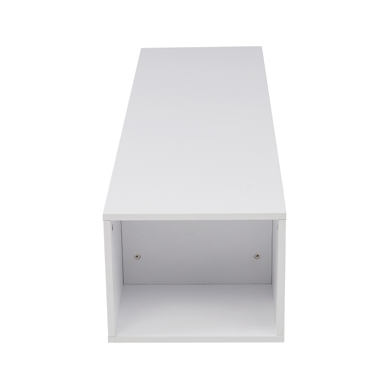 Mobile TV con Illuminazione LED, Montaggio a Terra o a Parete e Ampio Spazio portaoggetti, Bianco