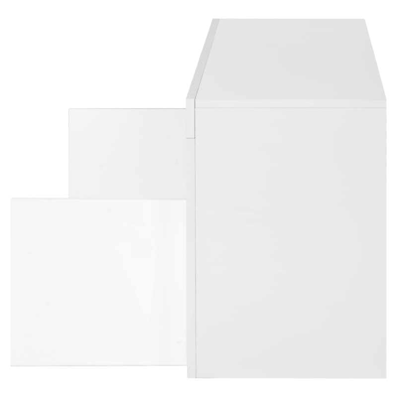 Mobile Porta TV LED con 2 Armadietti e 5 Ripiani Aperti, Illuminazione LED 16 Colori, per TV fino a 55 Pollici, Bianco