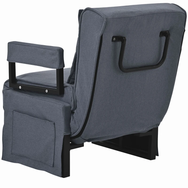 Poltrona Letto 3 in 1, Divano Letto, Chaise Longue Trasformabile, per camere da letto e soggiorni, Grigio