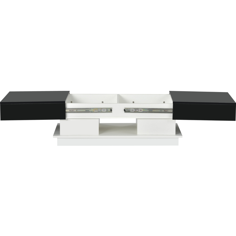 Mesa de Centro Multiuso Moderna con Acabado Brillante Color Blanco y Negro