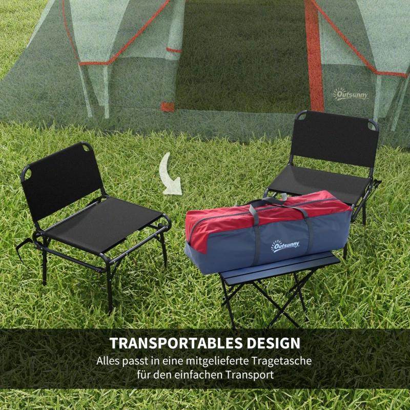 Outsunny 5-6 Personen Tunneltent, Waterdichte, Duurzame 3-Season Campingtent voor Familie, Polyester, Grijs