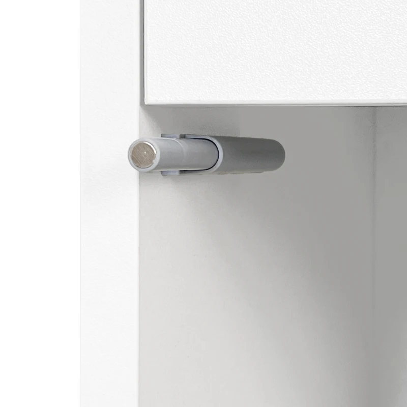 Tavolo da Trucco con Specchio LED e Illuminazione, Tre Cassetti e Un'Anta, in Legno Pressato, 100x40x124 cm, Bianco