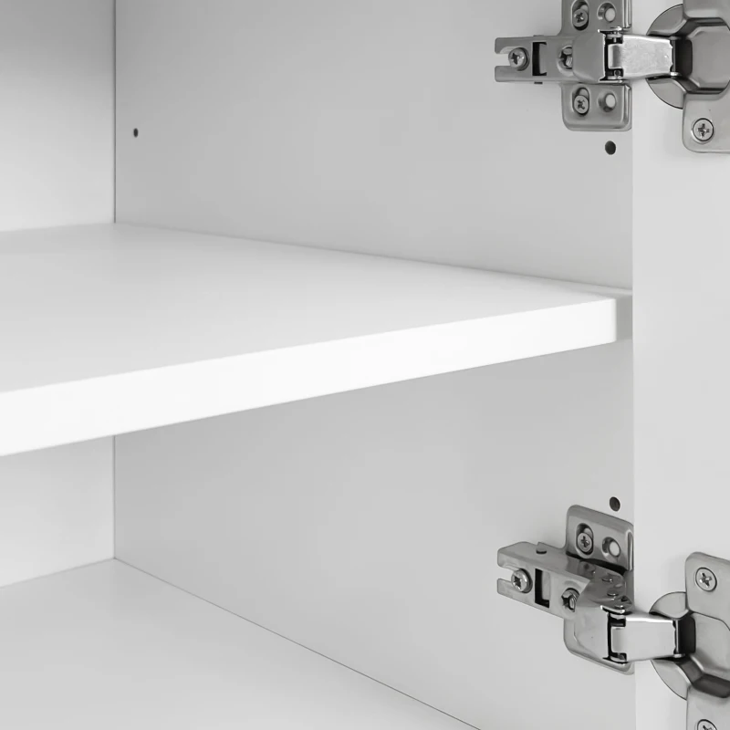 Tavolo da Trucco con Specchio LED e Illuminazione, Tre Cassetti e Un'Anta, in Legno Pressato, 100x40x124 cm, Bianco