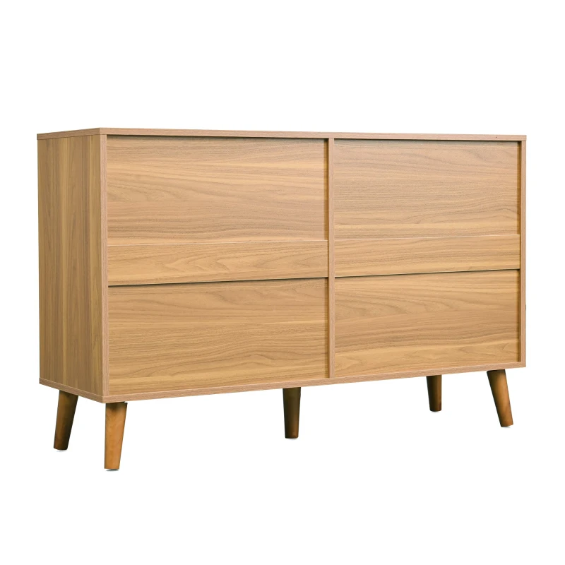 Credenza Elegante con 6 Cassetti, per Camera da Letto e Ufficio, 120x40x76,5 cm, Noce