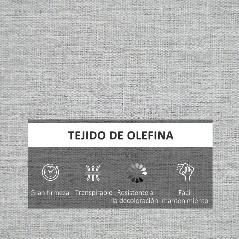 Outsunny Conjunto de 2 Cojines para Tumbona de Jardín 183x55x7 cm Desenfundables Lavables y Acolchados Almohadillas de Algodón para Sillas de Jardín Terraza Balcón Gris
