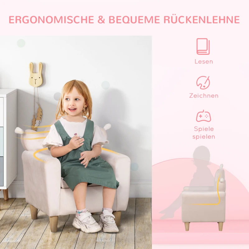 HOMCOM Sofa dziecięce z poduszką siedzącą