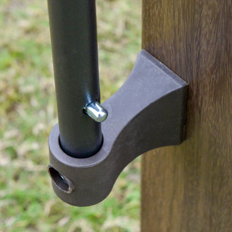 Outsunny Pavillon Pergola mit einstellbarem Stoffdach UV+50 Überdachung Sonnenschutz Texteline Stahl Kaffee+Braun 3,45 x 3,45 x 2,5m