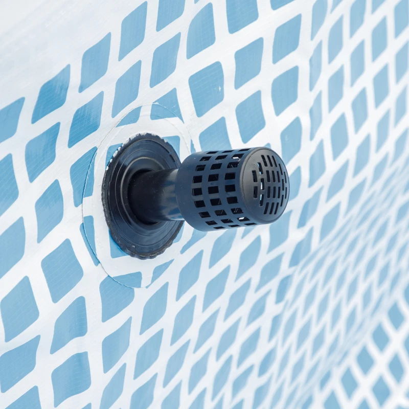 Outsunny Piscina Fuori Terra Rettangolare con Pompa Filtro e Scaletta, 440x240x122cm