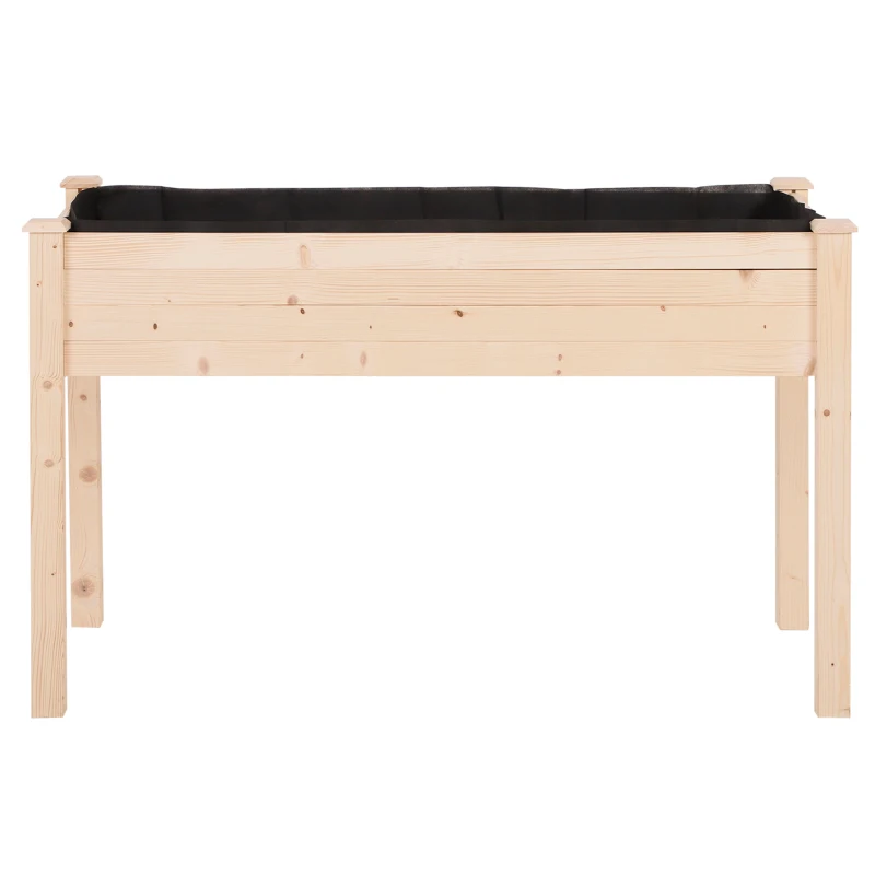 Outsunny Jardinière sur Pieds Potager dim. 122L x 56l x 76H cm Inserts d'irrigation + Feutre de Drainage Inclus Bois Massif Sapin
