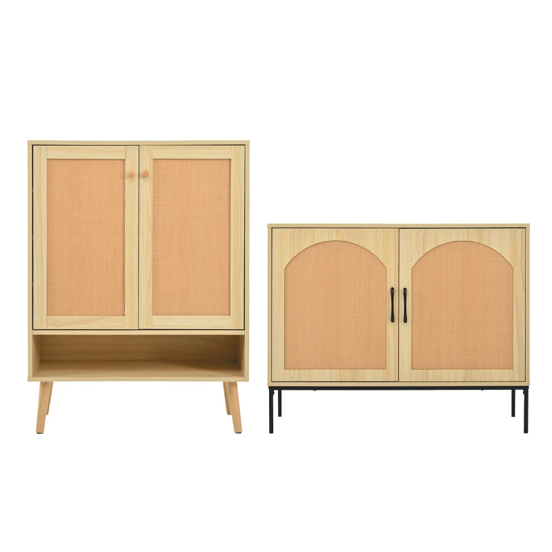 Lexiou Credenza Moderna Con Luci LED 160x40x77 Cm - Bianco Effetto Legno - 2 Ante, 4 Cassetti, Ripiano Vetro - Mobile TV O Soggiorno