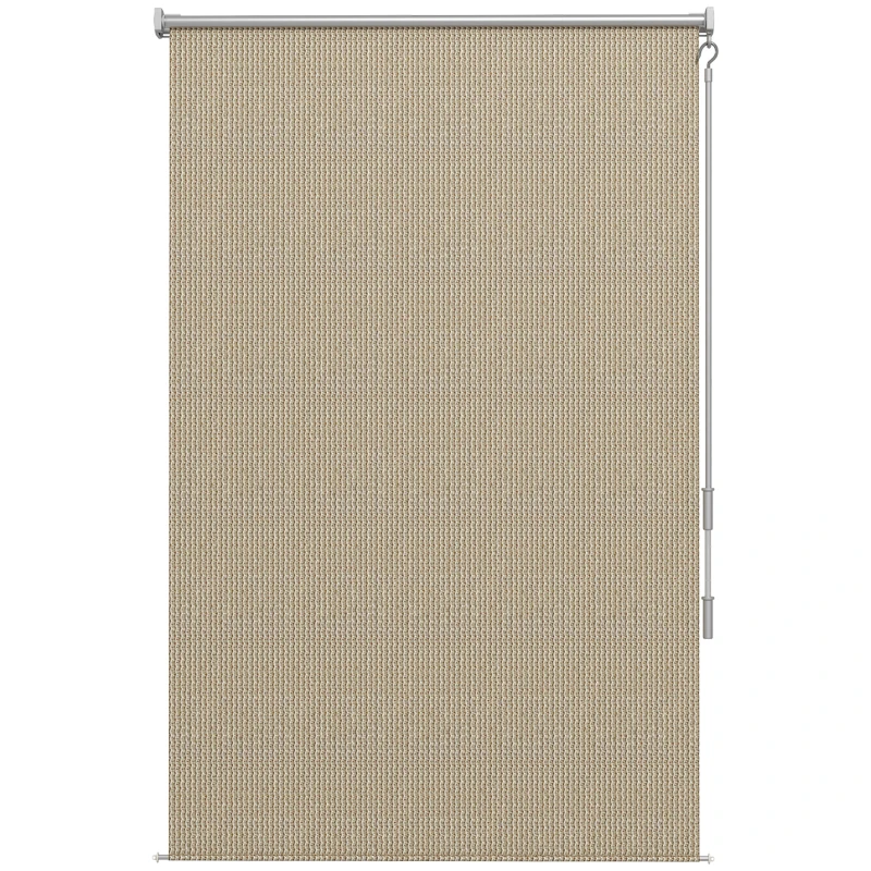 Outsunny Buitenrolgordijn, 120 x 185 cm, met Handslinger, Wand-/Plafondmontage, Aluminium Frame, Beige