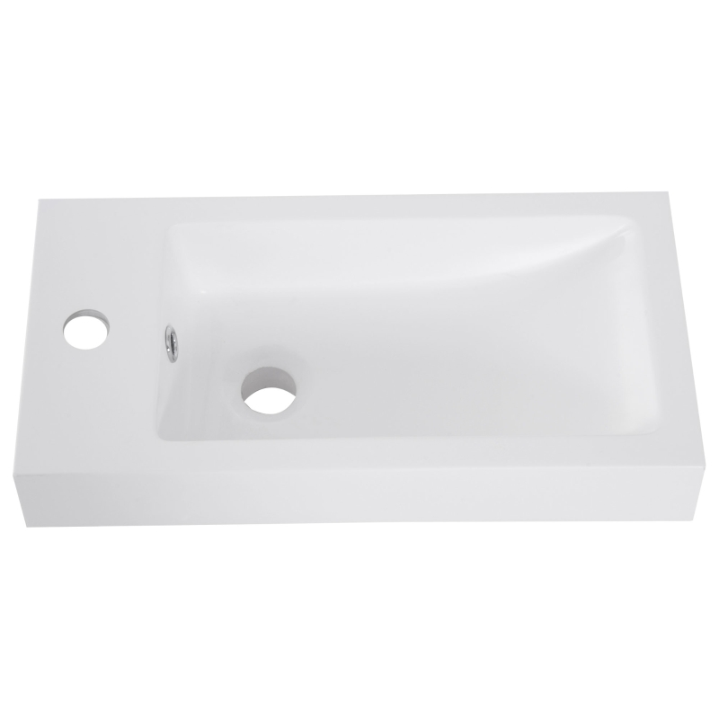 kleankin Móvel de Casa de Banho com Lavatório Cerâmico Móvel de Casa de Banho de Parede com 2 Portas Estilo Moderno 50x86x25 cm Branco