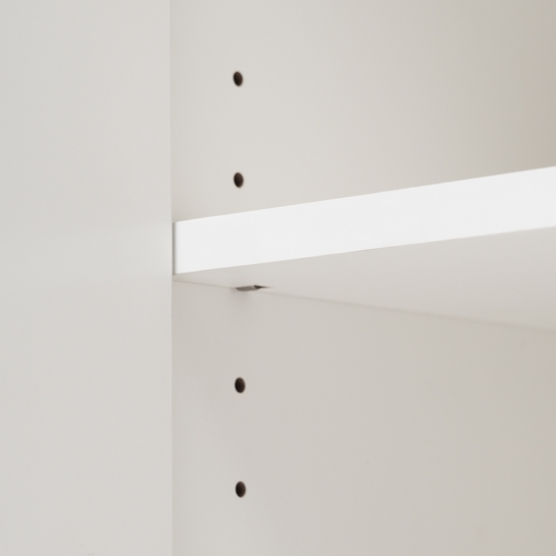 Credenza Moderna Elegante con 2 Ante e 3 Cassetti, per camera da letto soggiorno, Bianco Crema