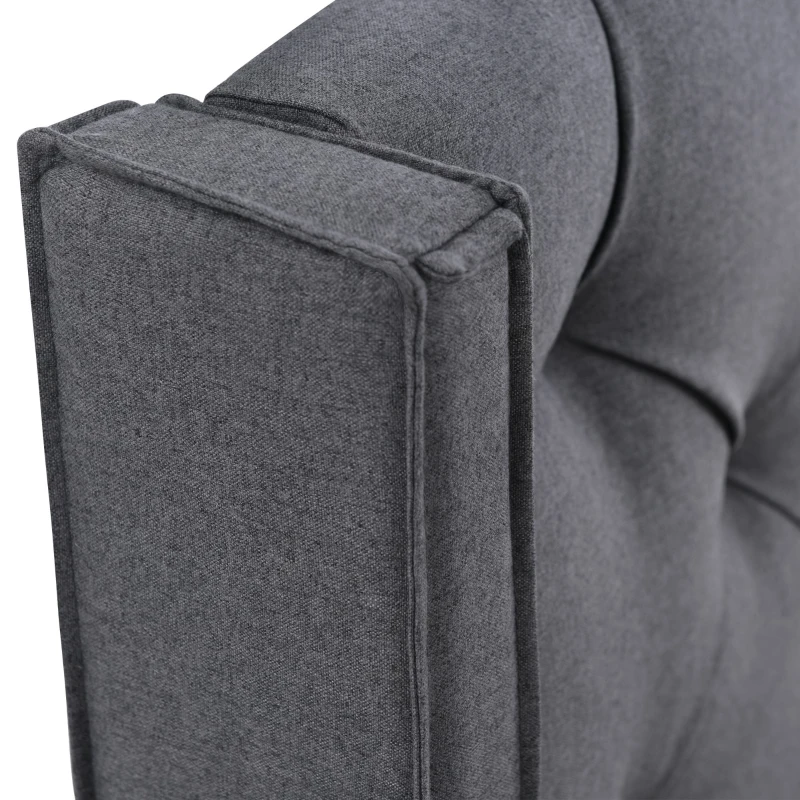 Letto Matrimoniale Idraulico Imbottito 140x200 cm con Rete a Doghe in Metallo, Struttura Moderna con Contenitore, Tessuto in Cotone (Con Materasso Incluso) - Letto Matrimoniale con Contenitore, Testata Imbottita, Grigio