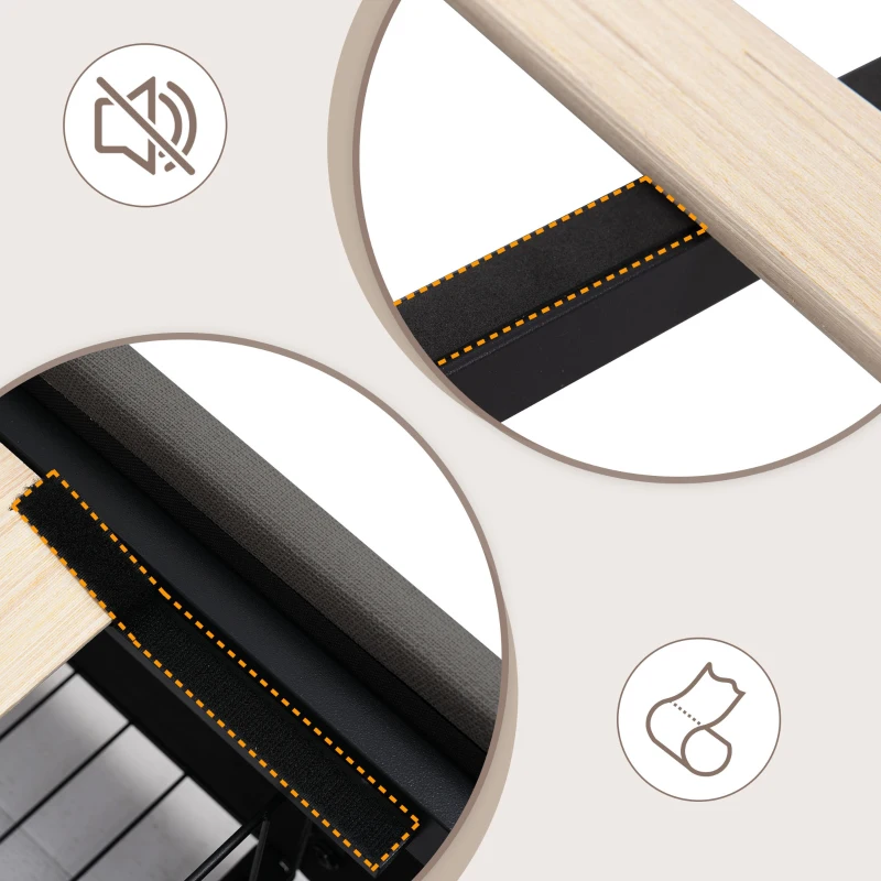 Letto Matrimoniale con Contenitore, Testata Letto Matrimoniale, Struttura Letto Matrimoniale, LED e 4 Cassetti, Testiera Regolabile, Struttura in Legno (Senza Materasso), Grigio