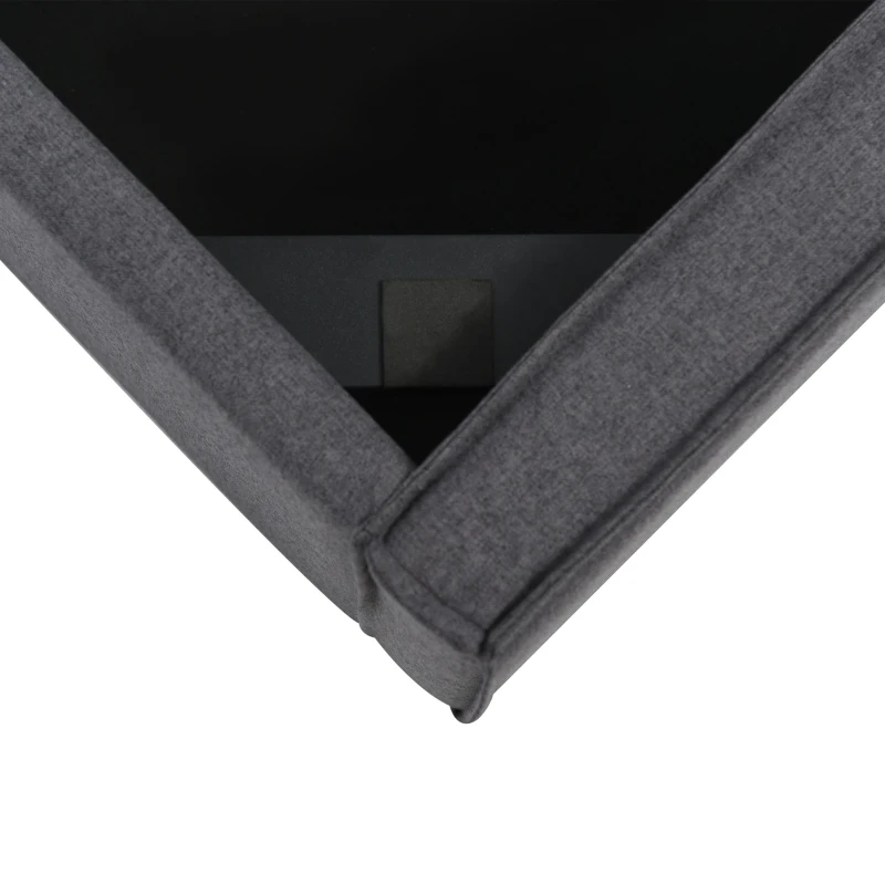 Letto Matrimoniale Idraulico Imbottito 140x200 cm con Rete a Doghe in Metallo, Struttura Moderna con Contenitore, Tessuto in Cotone (Con Materasso Incluso) - Letto Matrimoniale con Contenitore, Testata Imbottita, Grigio