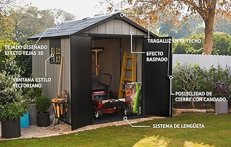 Keter Casetta da Giardino Oakland 759, Grigia, 229 X 287 X 242 h