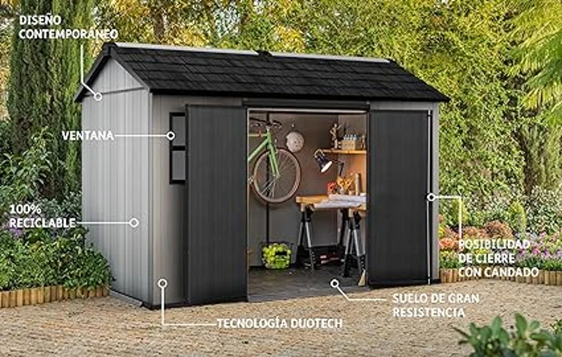 Keter Casetta da Giardino Oakland 1175, Grigia, 350 X 229 X 254 h